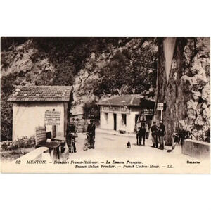 MENTON Frontière Franco-Italienne.- La Douane Française- Menton, France Postcard